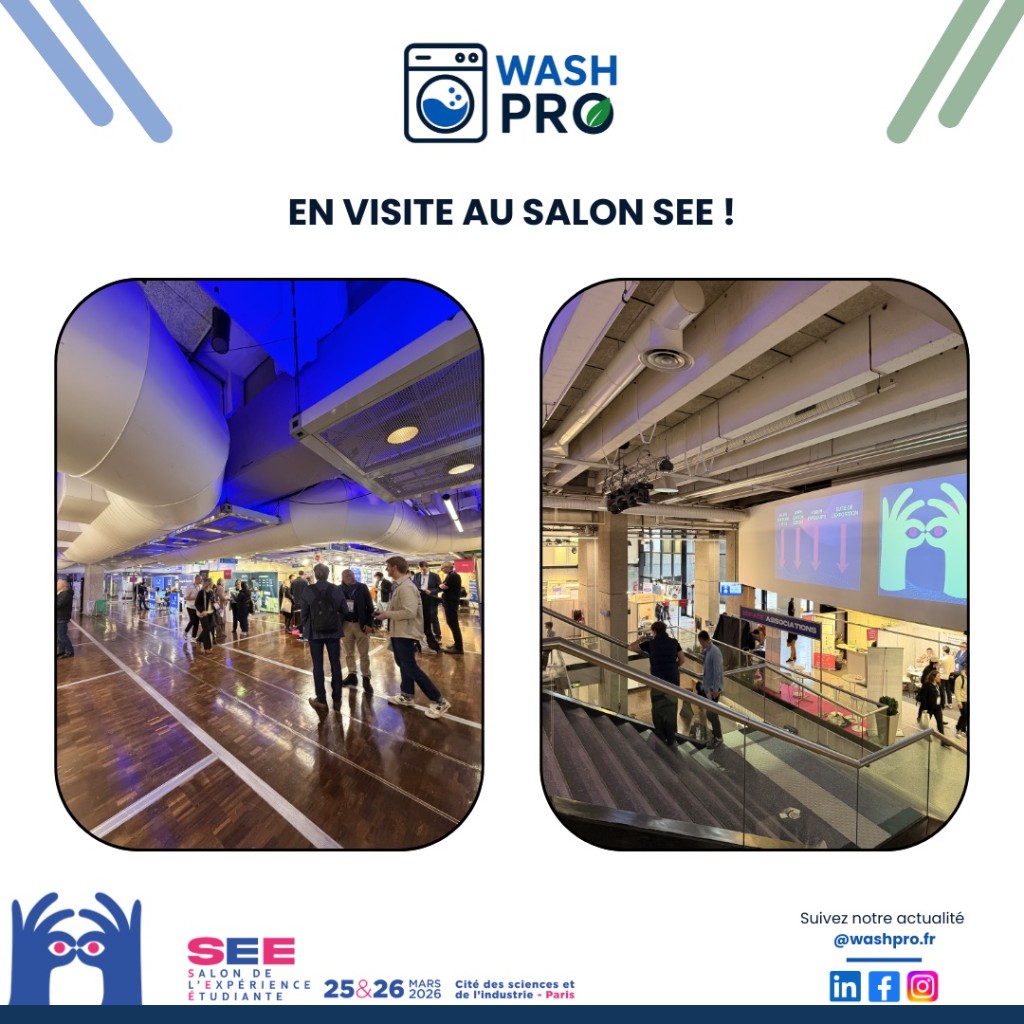 Wash Pro en visite au Salon SEE ! — Salon SEE 2026 — 25 & 26 mars, Cité des sciences et de l’industrie, Paris